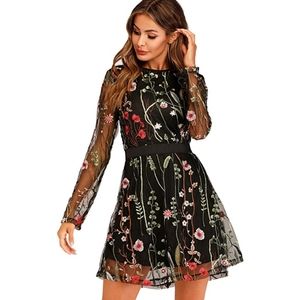 Milumia Floral Embroidery Cocktail Dress